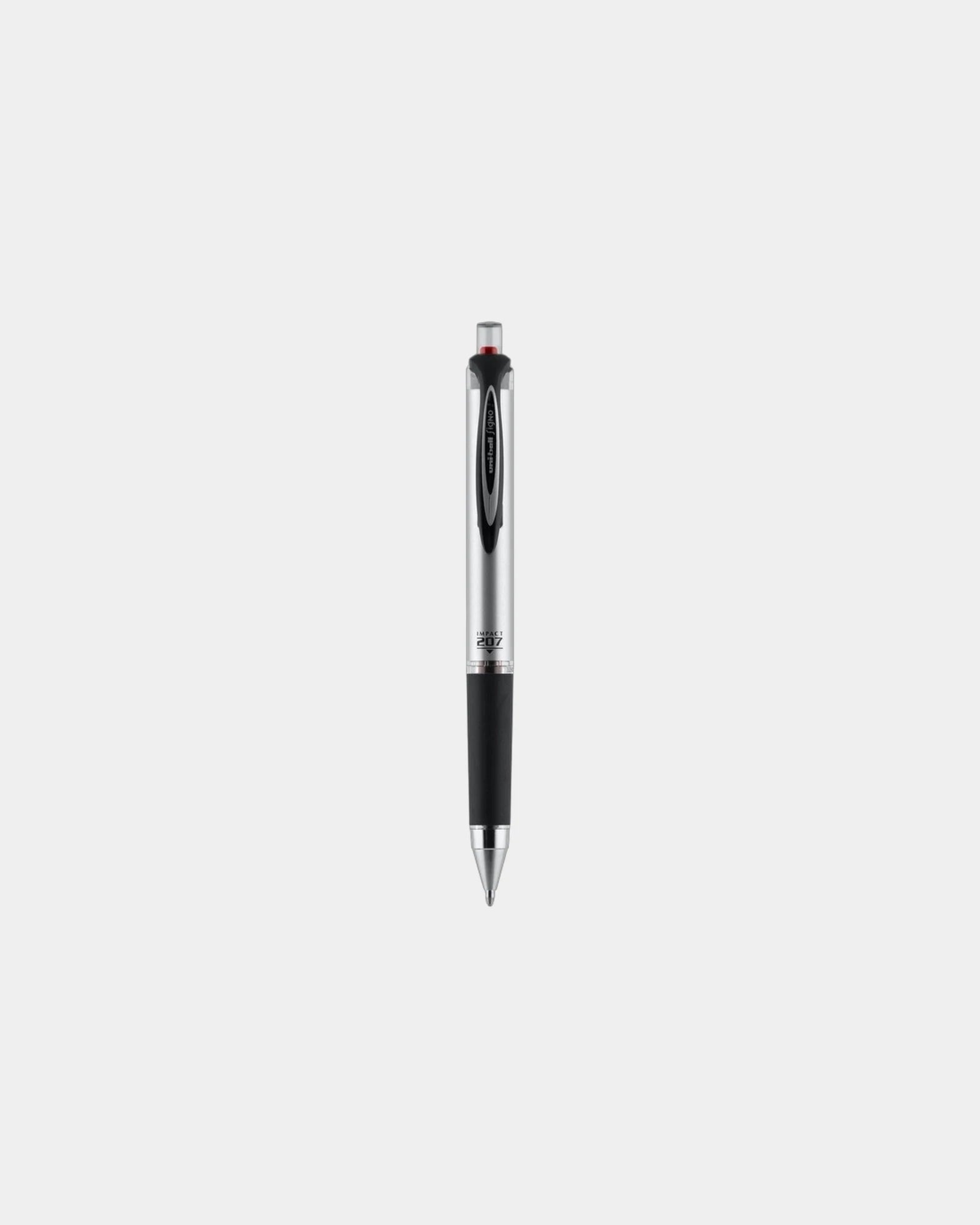 Custom 1.0mm gel ink retractable pen with rubber grip - Red